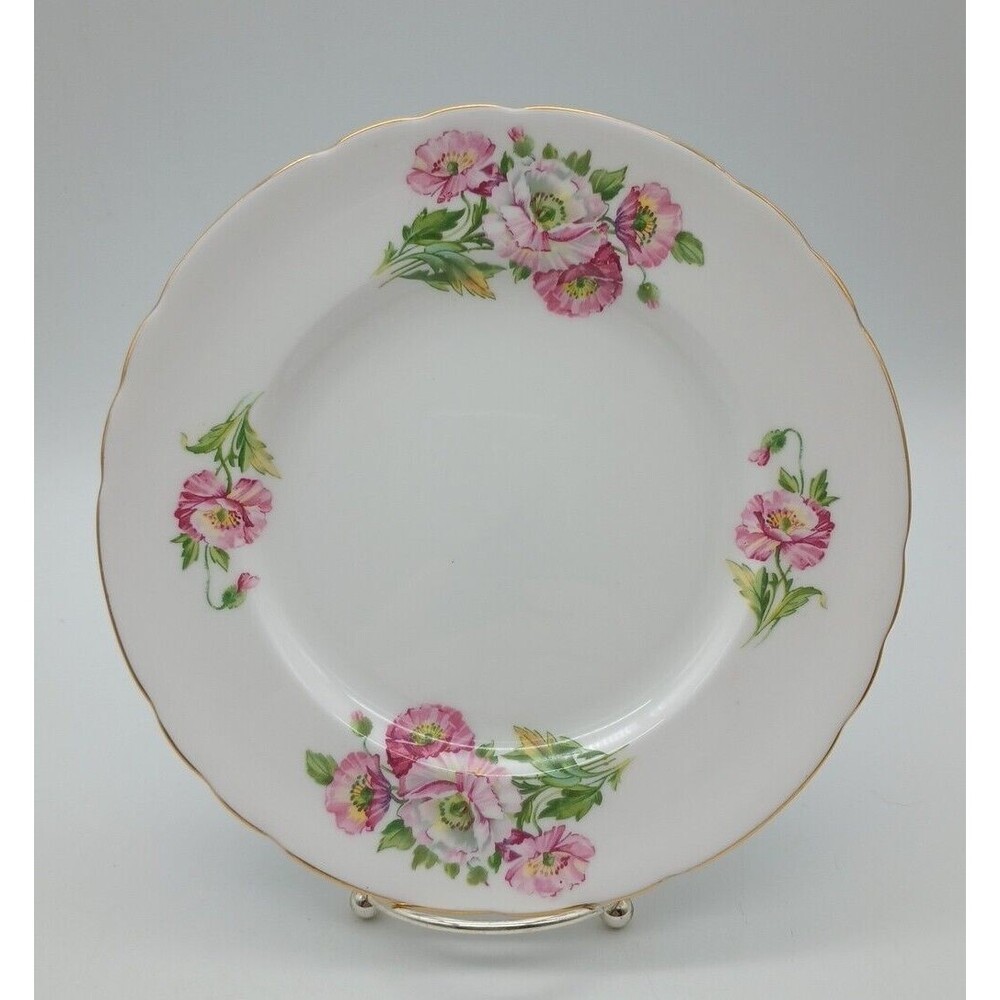 Tuscan Bone China Lunch Plate August'S Poppy Birthday Flowers